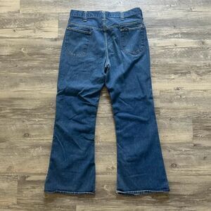 Vintage 70s Lee Flared Bell Bottom Denim Jeans Size 32x30
